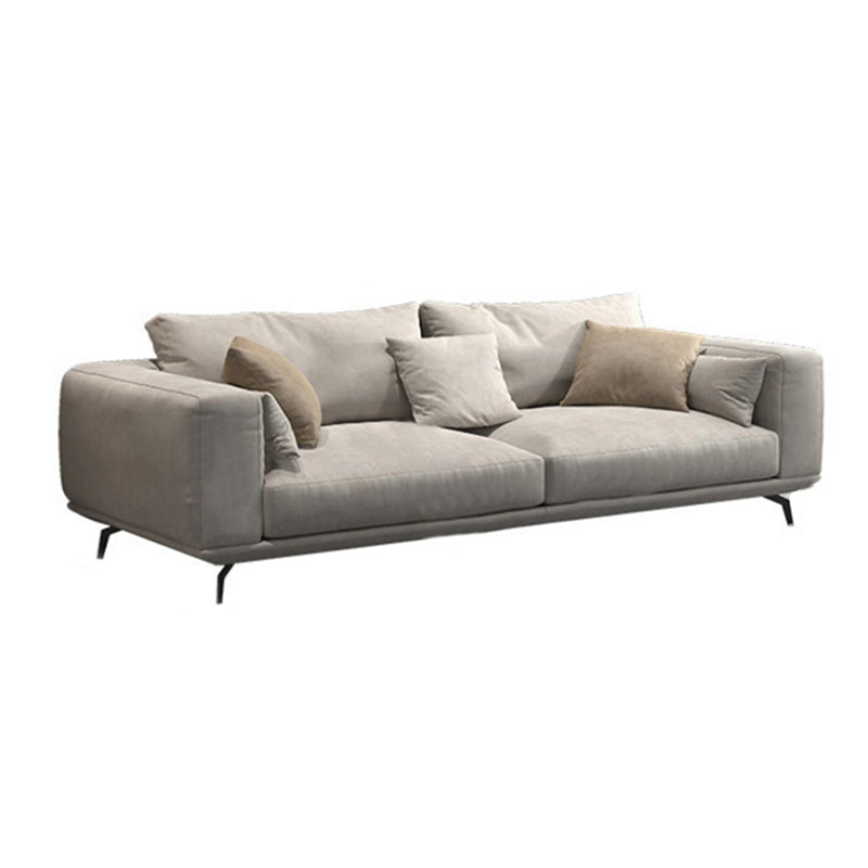 White Faux Leather Sofa & Chaise Loose Back Cushions Sofa - 25.59" H