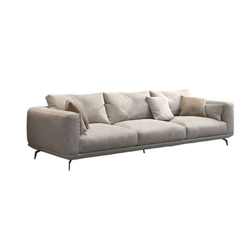 White Faux Leather Sofa & Chaise Loose Back Cushions Sofa - 25.59" H