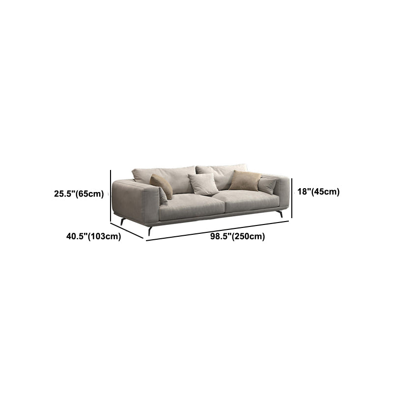 White Faux Leather Sofa & Chaise Loose Back Cushions Sofa - 25.59" H