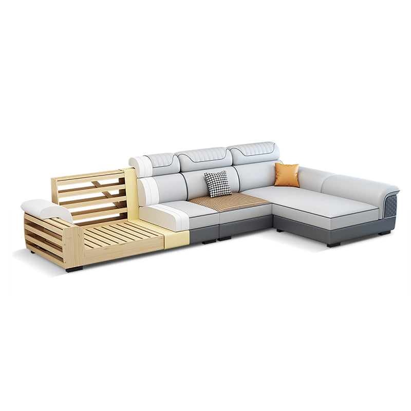 Contemporary Faux Leather Loose Back Sofa with Pillow Top Arm