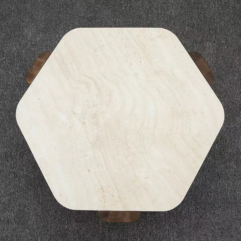 3 Legs Single Coffee Table Wooden Modern Brown Cocktail Table