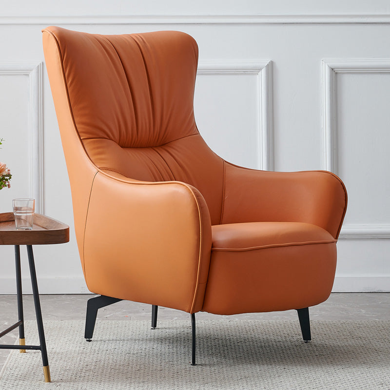 Nordic Single Chair Modern Simple Tiger Chair Leather Single Sofa Light Luxury High Back