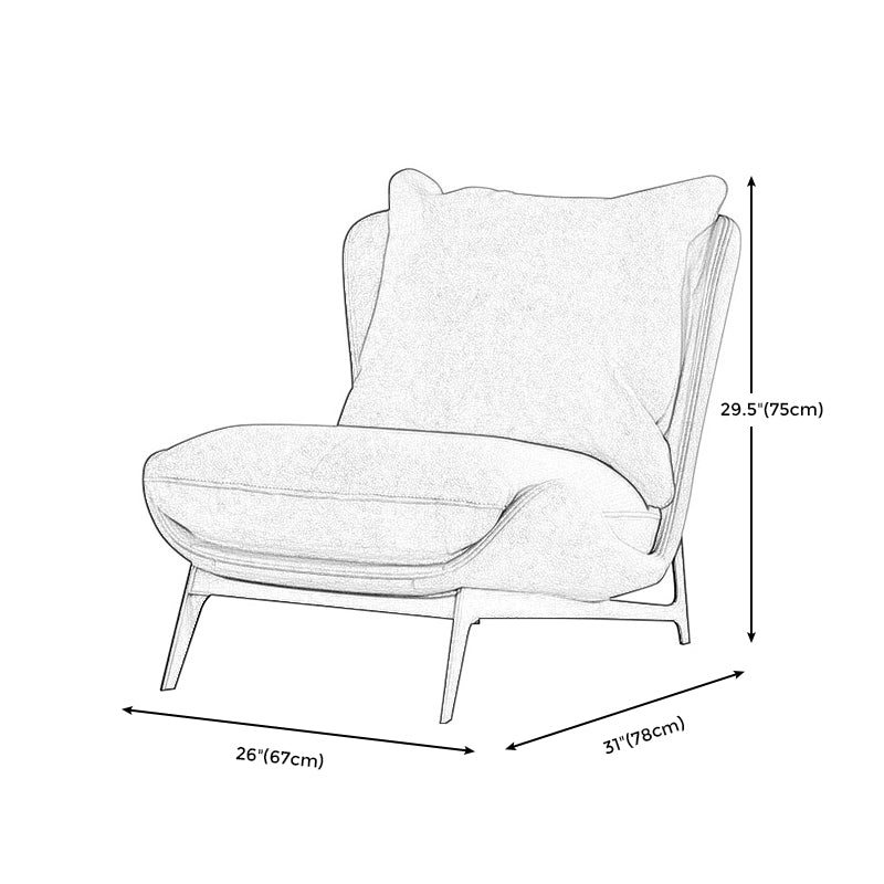 Accent Chair 26.37" L x 30.70" W x 29.52" H Armless Tufted Lounge Chair