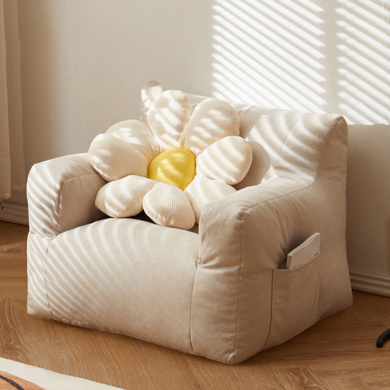 Contemporary Cotton Blend Square Arms Chair with Tight Back for Apartment