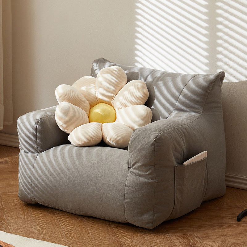 Contemporary Cotton Blend Square Arms Chair with Tight Back for Apartment