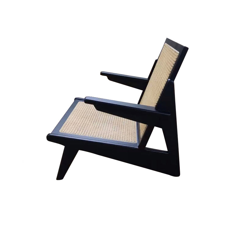 Living Room Wood Solid Wood Frame Basic Four Leg Woven Back Lounge Chair