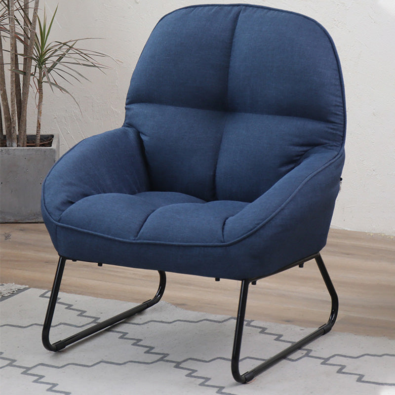 Linen 23.62"W Flared Arms Chair with Sled Based and Biscuit Back