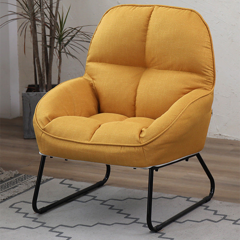 Linen 23.62"W Flared Arms Chair with Sled Based and Biscuit Back