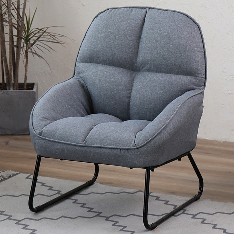 Linen 23.62"W Flared Arms Chair with Sled Based and Biscuit Back