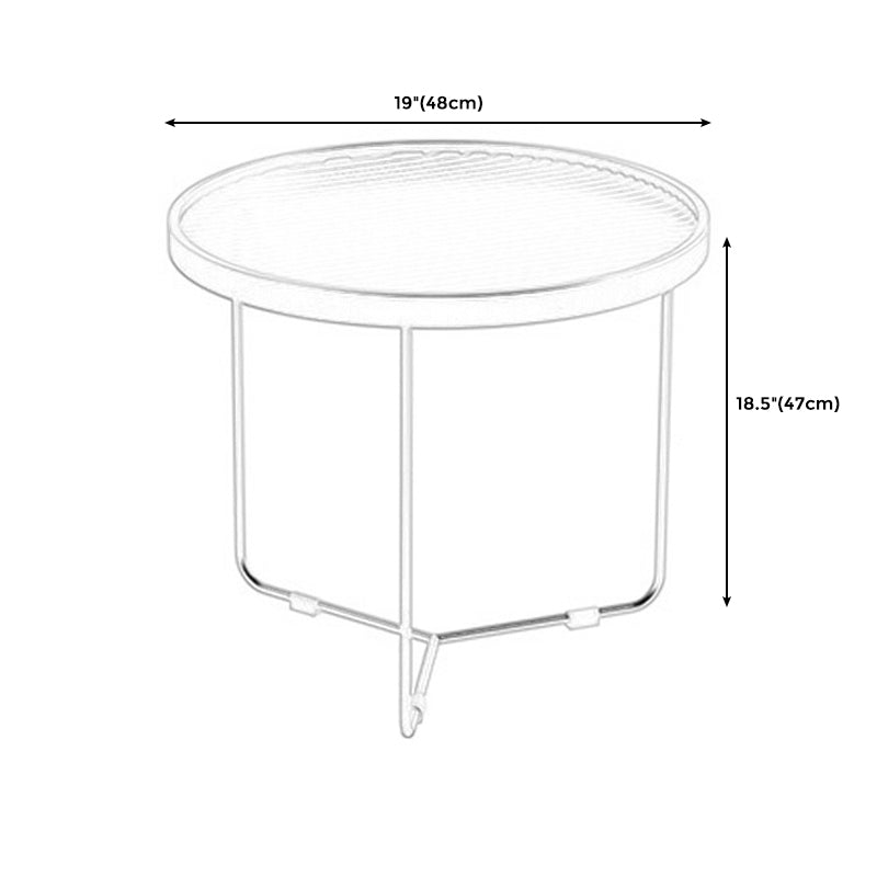 Tempered Glass Round Top 2 Nesting Table Metal Frame Base Cocktail Table