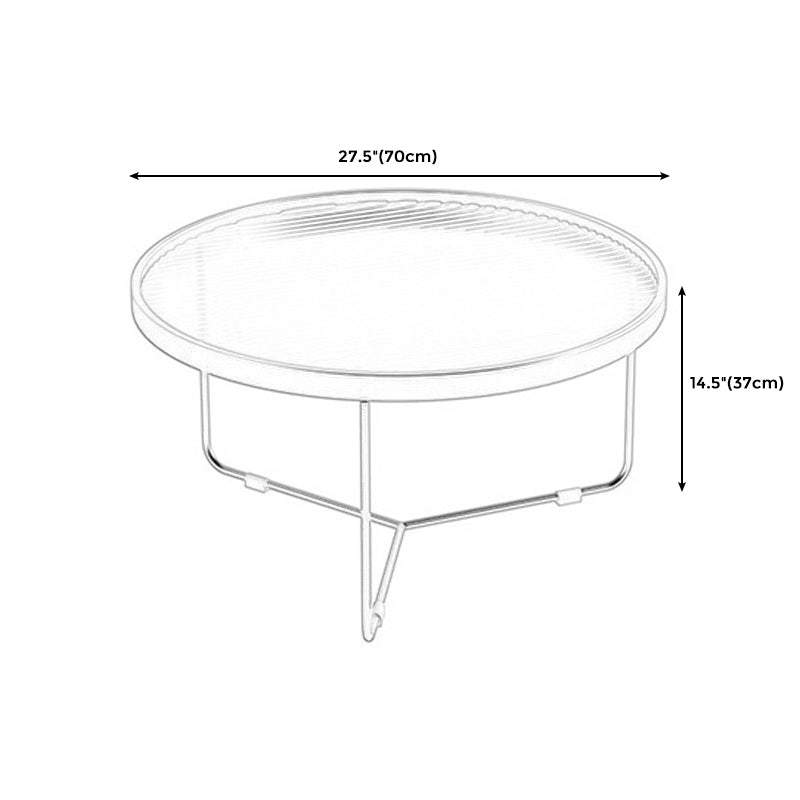 Tempered Glass Round Top 2 Nesting Table Metal Frame Base Cocktail Table