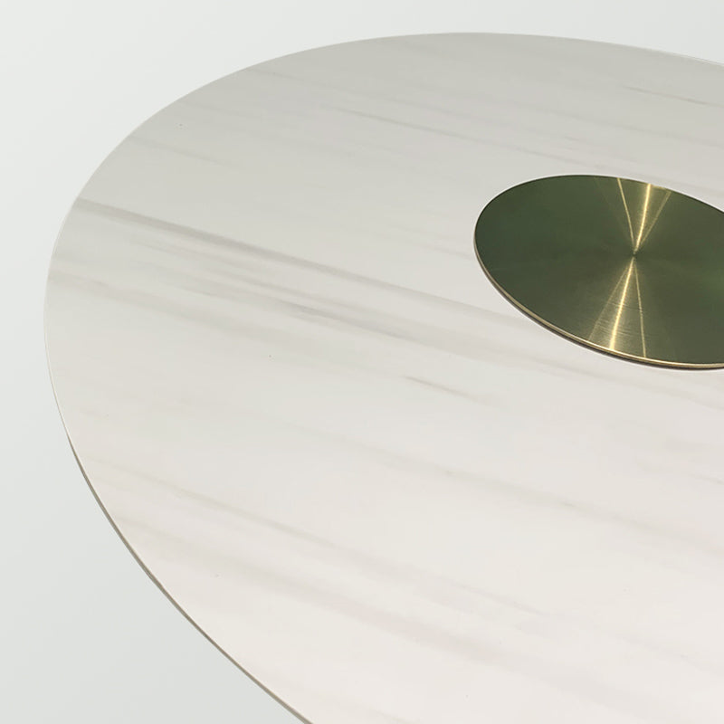 Modern Style Ceramic Veneer Material Design Coffee Table with Circular Shape