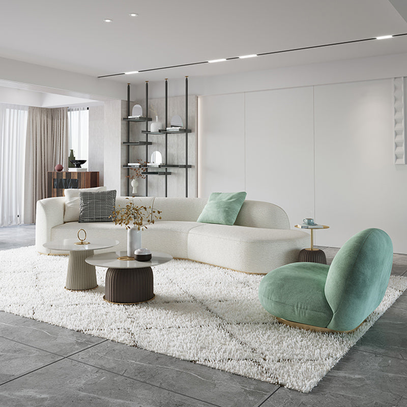 Modern Style Ceramic Veneer Material Design Coffee Table with Circular Shape