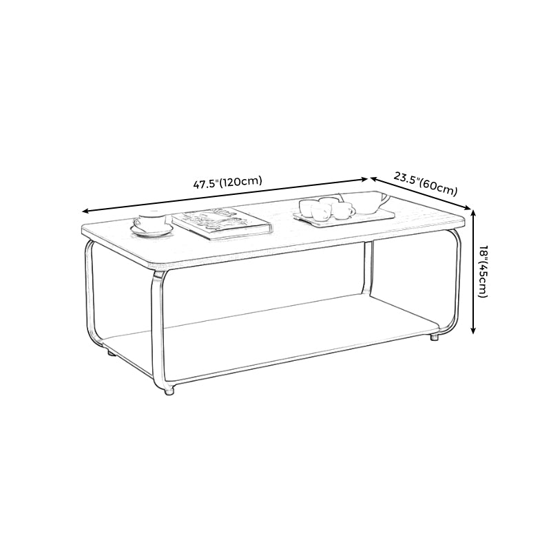 Frame/Frame Coffee Table Modern Rectangular MDF 18''H Coffee Table