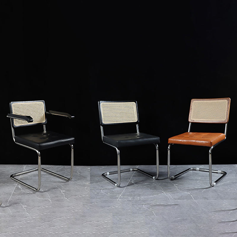 Mid Back Working Chair Modern Wooden Ergonomic Task Chair No Wheels