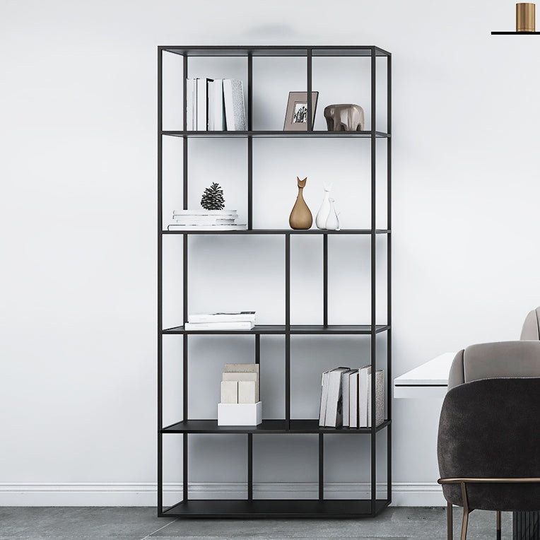 Office Etagere Bookshelf Modern Bookcase with Rectangle Shelves