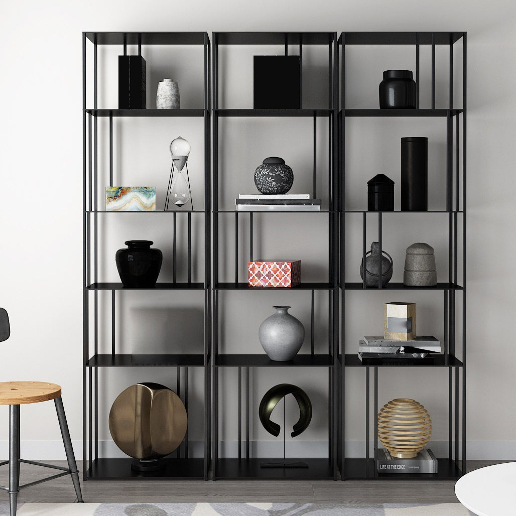 Office Etagere Bookshelf Modern Bookcase with Rectangle Shelves