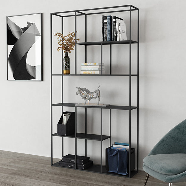 Office Etagere Bookshelf Modern Bookcase with Rectangle Shelves