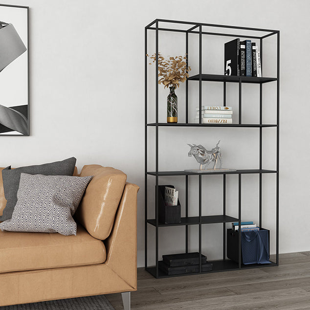 Office Etagere Bookshelf Modern Bookcase with Rectangle Shelves
