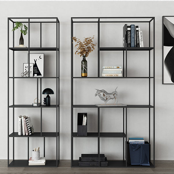 Office Etagere Bookshelf Modern Bookcase with Rectangle Shelves