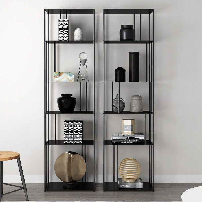 Office Etagere Bookshelf Modern Bookcase with Rectangle Shelves