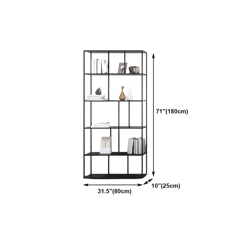 Office Etagere Bookshelf Modern Bookcase with Rectangle Shelves