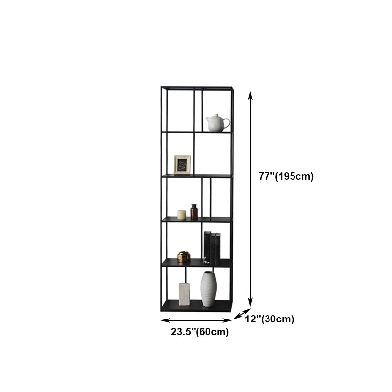 Office Etagere Bookshelf Modern Bookcase with Rectangle Shelves