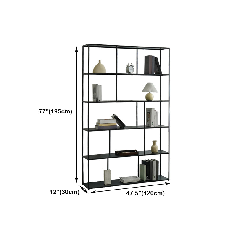 Office Etagere Bookshelf Modern Bookcase with Rectangle Shelves