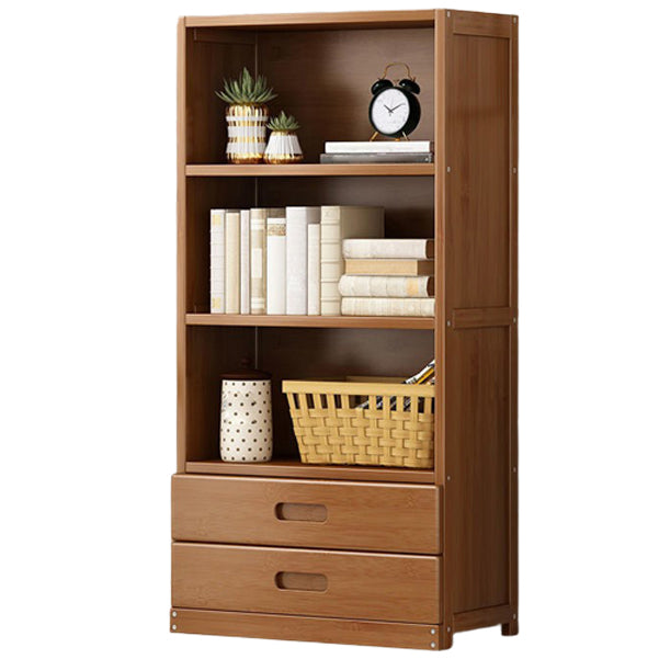 Contemporary Vertical Standard Bookcase Brown Manufactured Wood Bookshelf