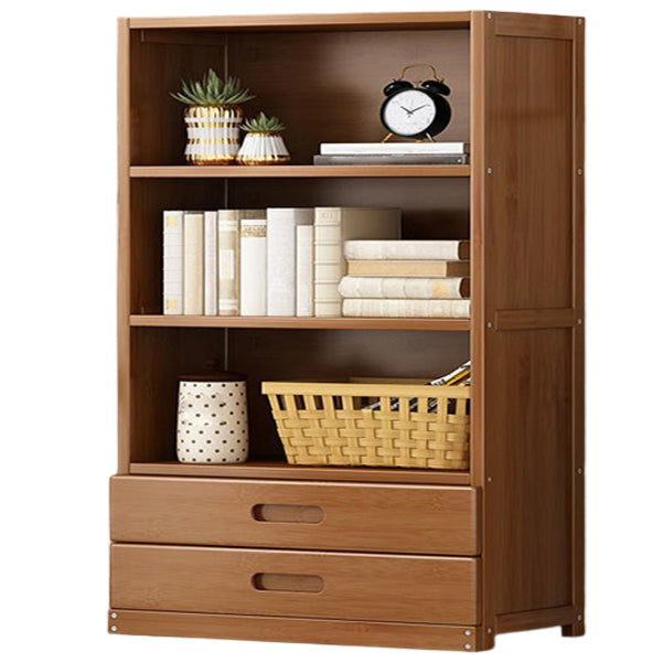 Contemporary Vertical Standard Bookcase Brown Manufactured Wood Bookshelf