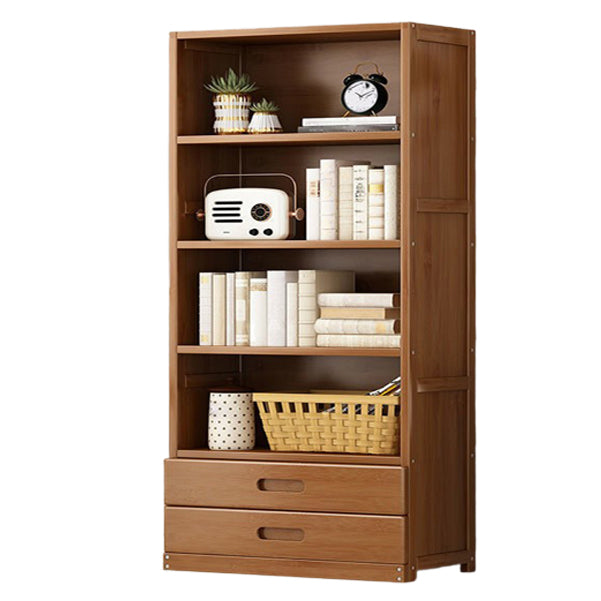 Contemporary Vertical Standard Bookcase Brown Manufactured Wood Bookshelf