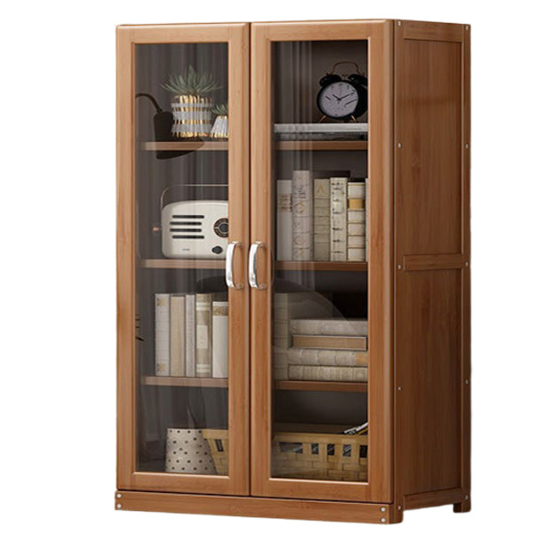 Contemporary Vertical Standard Bookcase Brown Manufactured Wood Bookshelf