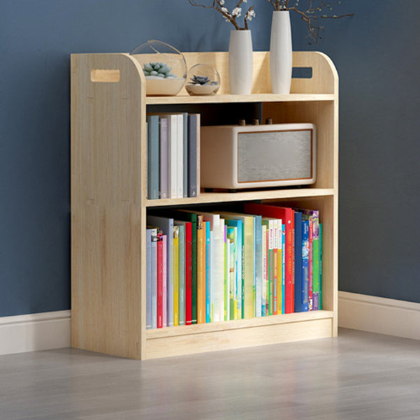 Natural Urban Etagere Bookshelf Oak Wood Open Bookcase for Home