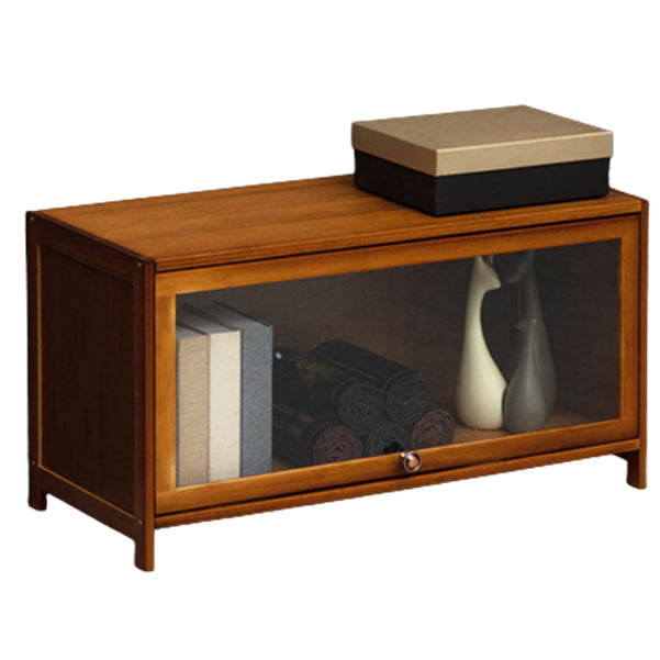 Contemporary Style Wood Bookcase Closed Back Bookshelf with Door for Home