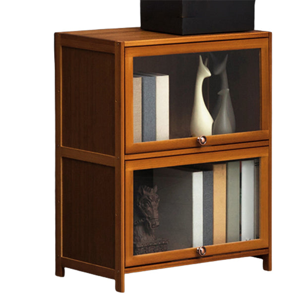Contemporary Style Wood Bookcase Closed Back Bookshelf with Door for Home