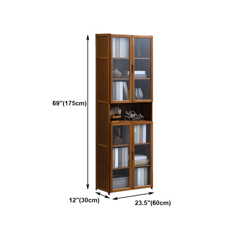 Contemporary Style Wood Bookcase Closed Back Bookshelf with Door for Home