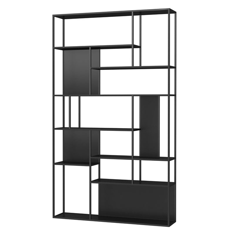 Home Office Etagere Bookcase Modern Metal Bookshelf with Rectangle Shelves