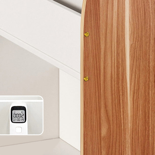 Contemporary Ladder Bookcase Manufactured Wood Bookshelf with Caster Wheels