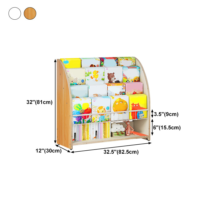 Contemporary Ladder Bookcase Manufactured Wood Bookshelf with Caster Wheels