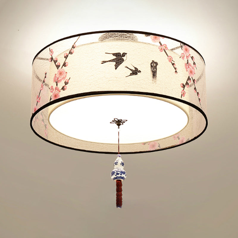 Modern Fabric Flush Mount Ceiling Light Simple Flush Mount Light Fixture