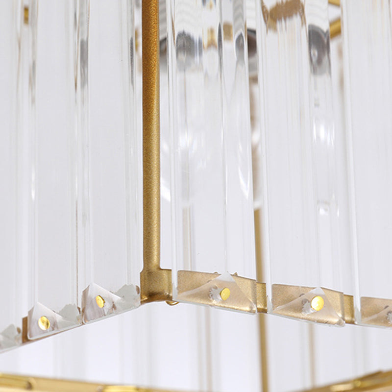 Crystal Shaded Semi Flush Light Fixture Minimalist-Style Close to Ceiling Lamp