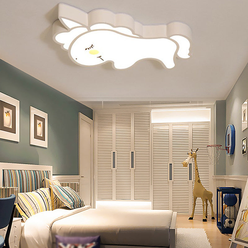 Cartoon Animal Flush Ceiling Light Children's Bedroom LED Flush Mount Light Fixture
