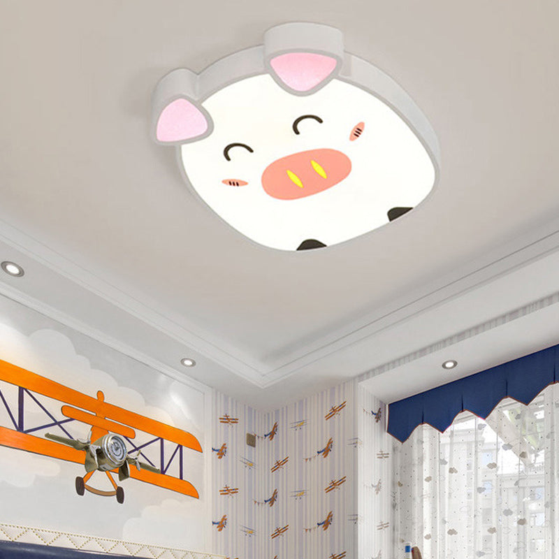 Cartoon Animal Flush Ceiling Light Children's Bedroom LED Flush Mount Light Fixture