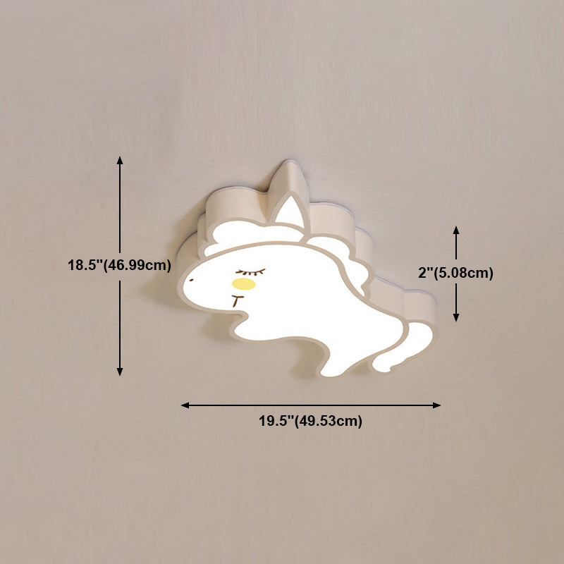 Cartoon Animal Flush Ceiling Light Children's Bedroom LED Flush Mount Light Fixture
