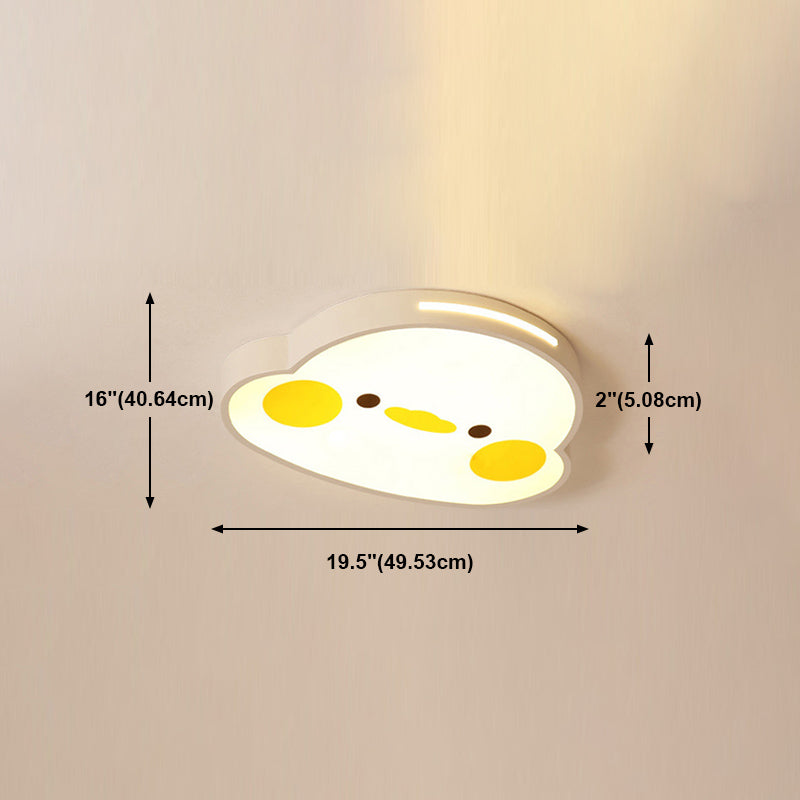 Cartoon Animal Flush Ceiling Light Children's Bedroom LED Flush Mount Light Fixture