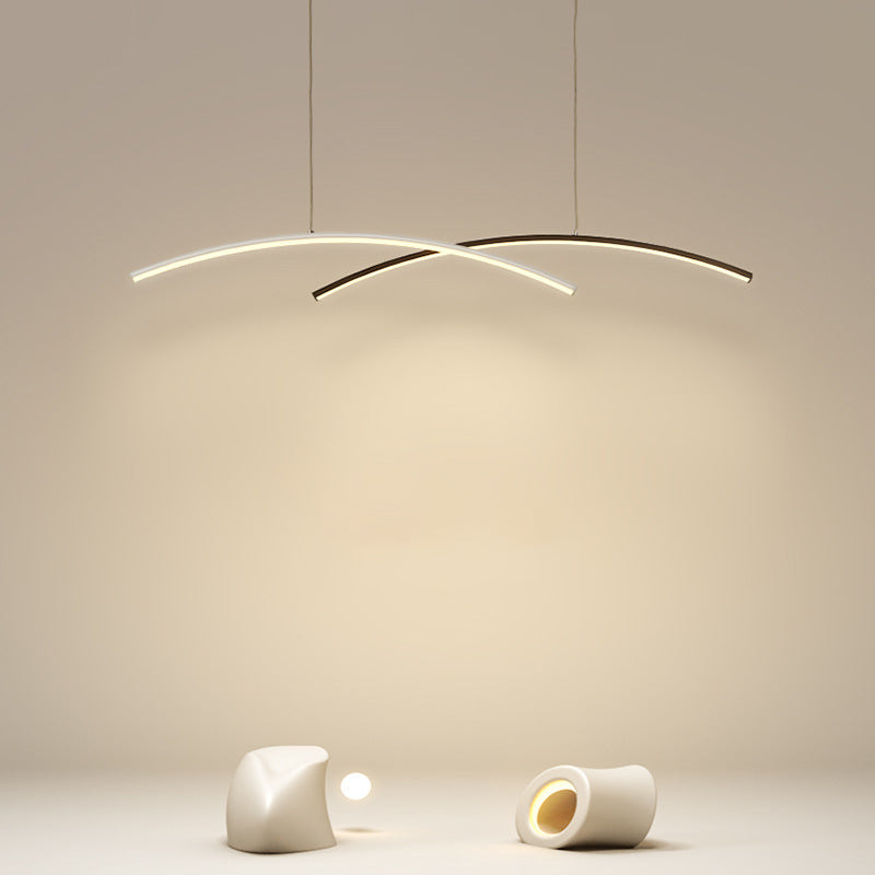 Contemporary Style Linear Shape Island Lights Metal 2 Light Island Light Fixtures