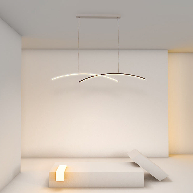 Contemporary Style Linear Shape Island Lights Metal 2 Light Island Light Fixtures