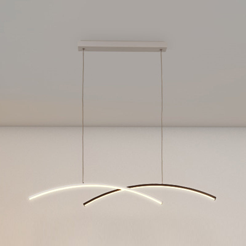 Contemporary Style Linear Shape Island Lights Metal 2 Light Island Light Fixtures