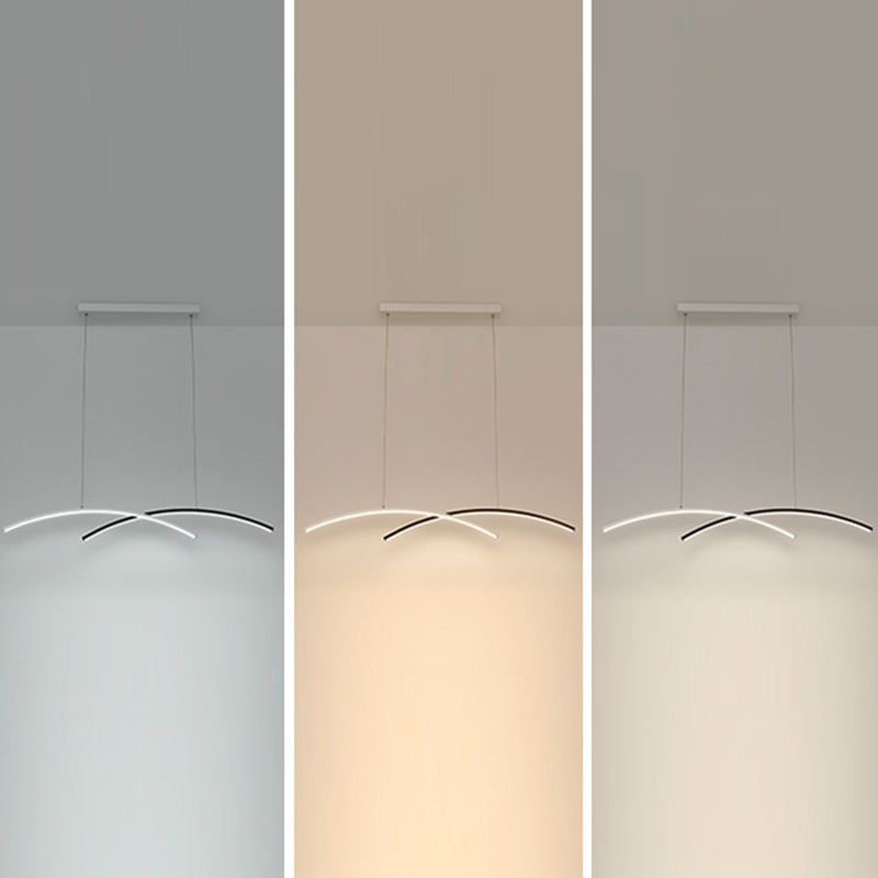 Contemporary Style Linear Shape Island Lights Metal 2 Light Island Light Fixtures