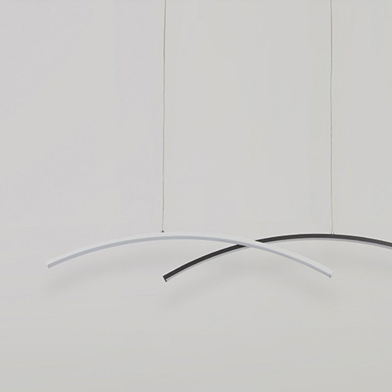 Contemporary Style Linear Shape Island Lights Metal 2 Light Island Light Fixtures